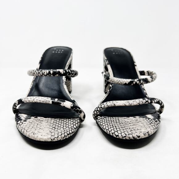 [A New Day] Snake Print Snakeskin Faux Leather Strappy Chunky Block Heels Sz 10 - Picture 8 of 11